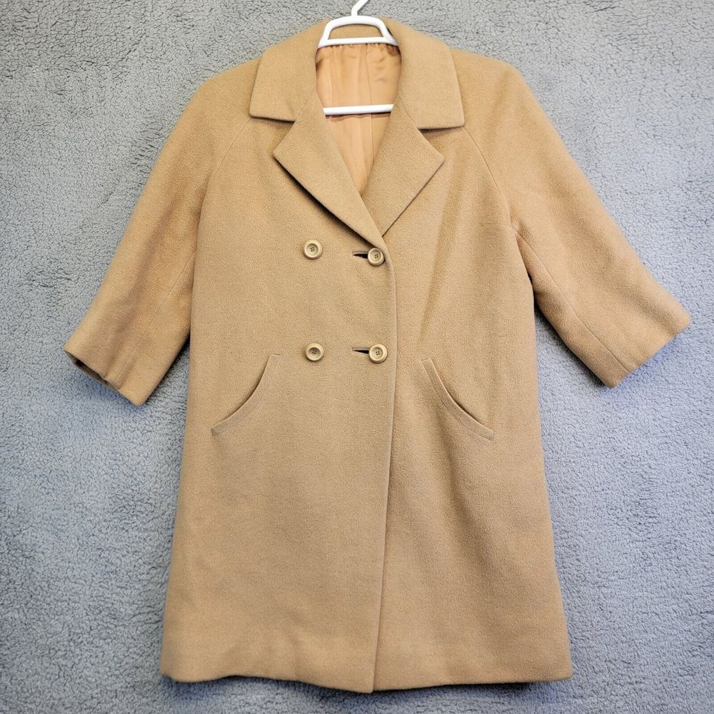Vintage Marquise Women's Overcoat Size‎ Large? 10 Brown Button Wool Midi Trench